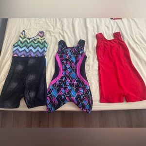 3 gymnastics leotards